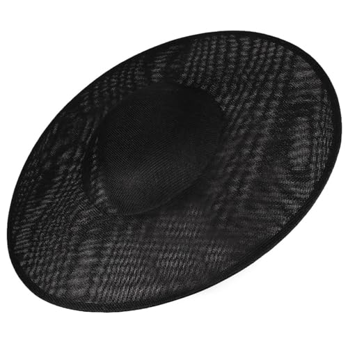 DAWTHTW Grand chapeau bibi de 40 cm avec base tendance pour femme, mariage, derby et occasion formelle, Noir , taille unique-M