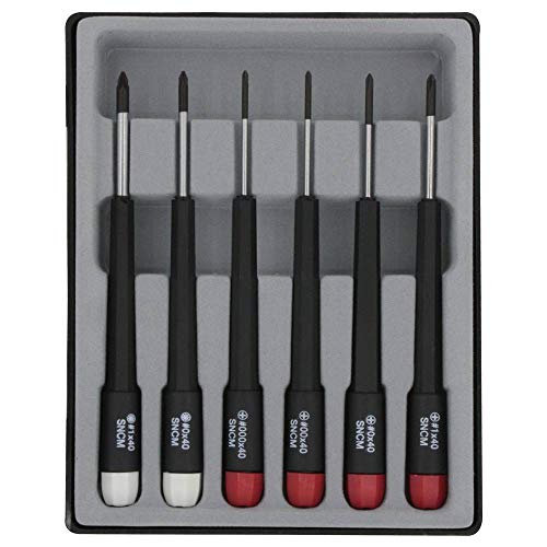 Donau Elektronik pour lélectronique et la mécanique de précision Jeu de Tournevis 6 pièces cruciforme Phillips, vis Pozidriv