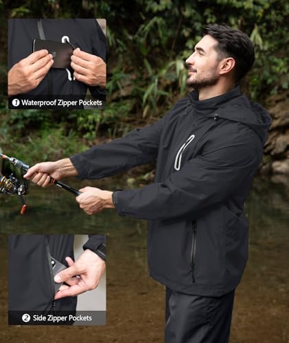Image of SWISSWELL Men's Waterproof Golf Rain Suit Rain Gear Jacket and Pants Lightweight for Golf Fishing Big and Tall S-5XL