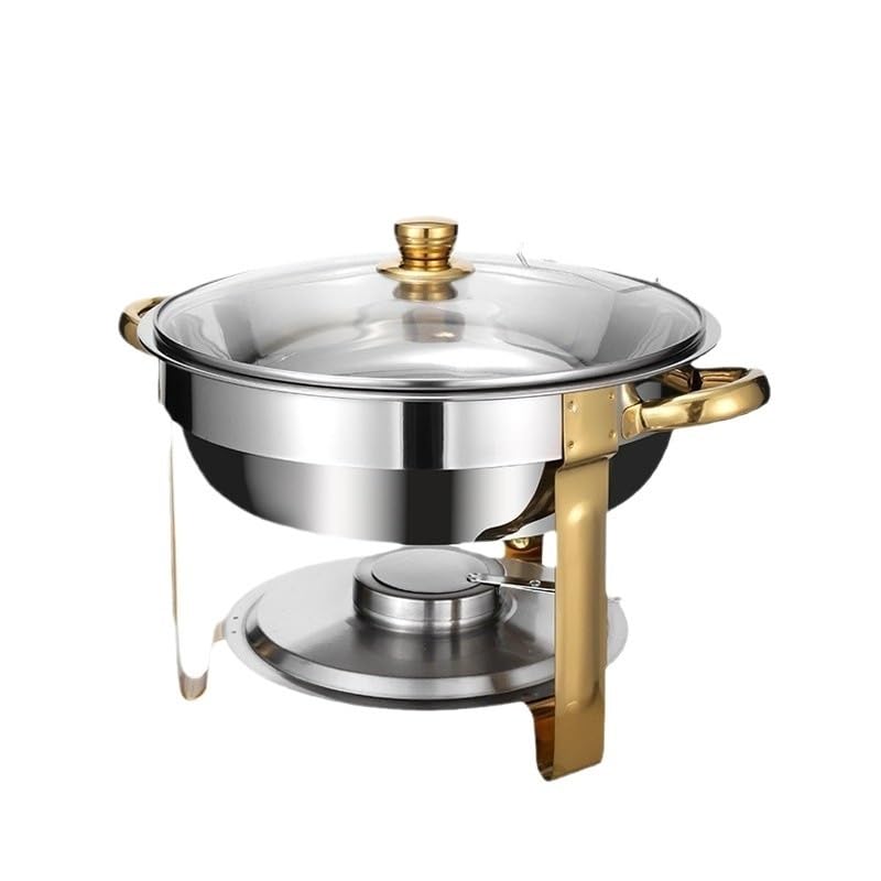 Scaldavivande in acciaio inox con coperchio, per buffet, catering ed eventi