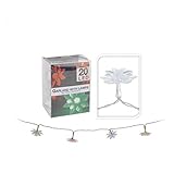  20 LED Lichterkette Frühling BLUMEN Girlande warmweiß bunt Deko Garten Terrasse , Farbe:bunt