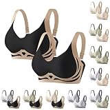 RIKAY Comfort Sports Bras for Women High Impact No Bounce Non Wi Large Busts Wireless Full Coverage Gym Exercise Yoga Running Athletic Workout Sportswear Stretch Support Bounce Control Bra
