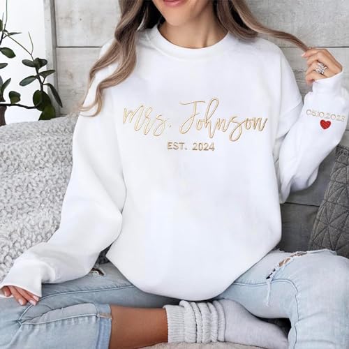 Custom Embroidered Future Mrs Sweatshirt, Bride Sweatshirt, Engagement Gift Perfect For Bachelorette Party3