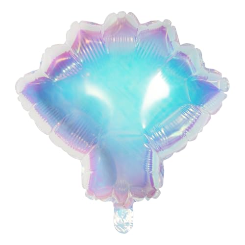 Image of Iridescent Seashell Mermaid Balloon, 6 Pack Ocean Sea Shell Balloons For Hawaii Summer Beach Under the Sea Theme Birthday Baby Shower Party Decoration Supplies