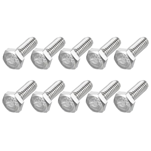 Image of METALLIXITY Hex Head Bolts (1 /4-20 x 3 /4 inch) 15Pcs, 304 Stainless Steel 18-8, Fully Threaded, External Hex Drive, Plain Finish, Hex Head Screw Bolt, Silver