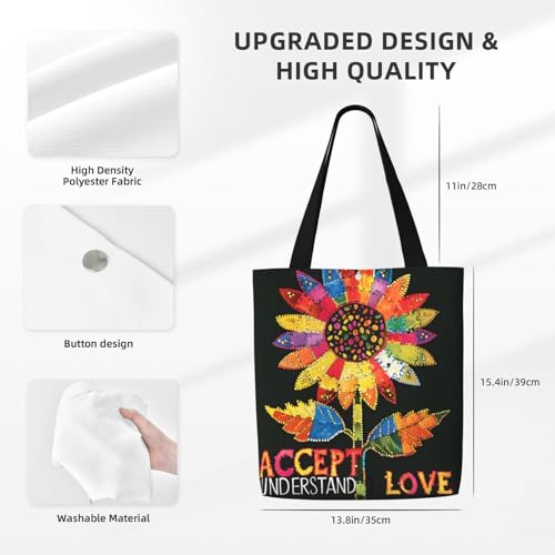 Gold Circular Design Canvas Shoulder Bag Reusable Tote Bag Soft Lightweight Cloth Bags For Women Girls Lady Casual3