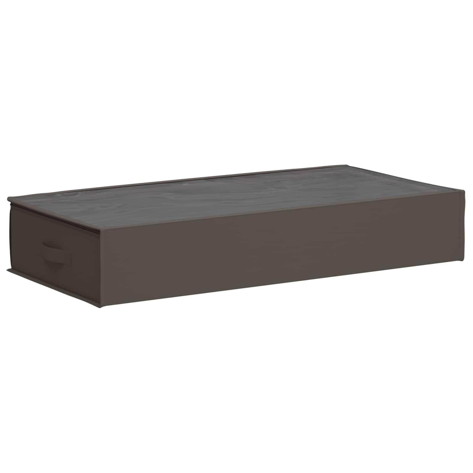 Contenitore grigio in tessuto non tessuto con finestra superiore trasparente, 100 x 50 x 18 cm, pieghevole, per vestiti, armadio, ufficio, cucina, bagno, salvaspazio, aiuto per l'ordine