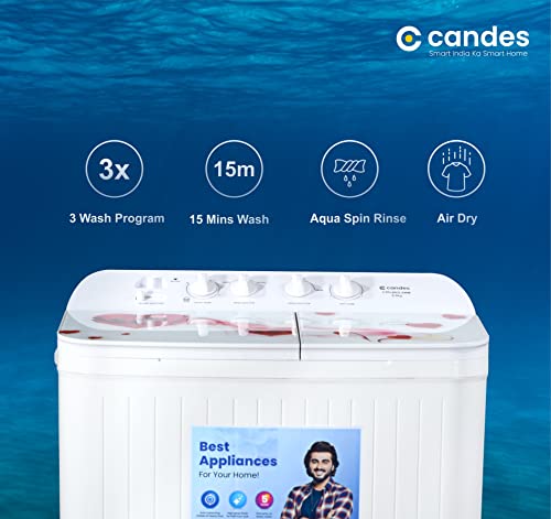 Image of Candes Washing machine Variation (8.0 Kg, Red & White)