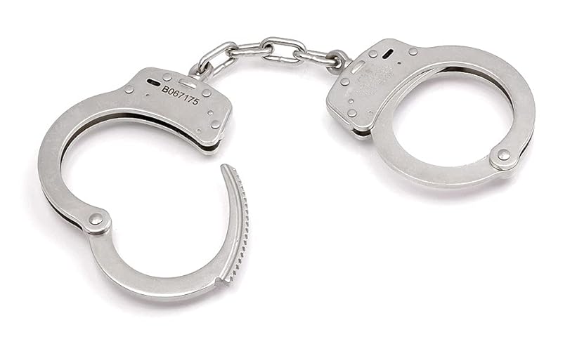 Secure Precious in a Smith & Wesson Model 100L Extra Link Nickel Finish Handcuffs