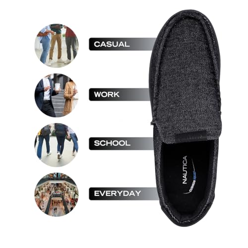 Image of Nautica Men's Slip-On Loafers Casual Moc Toe Sneakers Boat Shoes Slipper for Men - Lightweight & Comfortable - Derwin