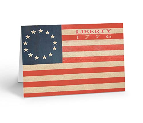 Image of Stonehouse Collection | War of Independence Revolutionary 1776 Flag Note Card | Historical Greeting Cards | 10 Boxed Cards & Envelopes