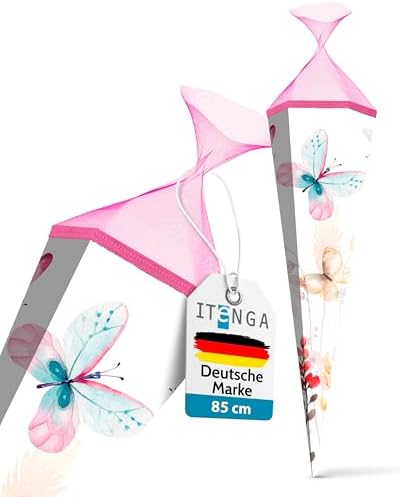 3. Bild von itenga Schultüte 85cm groß Schmetterling 6eckig Einschulung Schulanfang - Zuckertüte für Mädchen