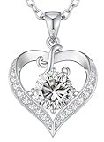 LOUISA SECRET Collares para mujer con inicial mayúscula de la A a la Z con colgante de corazón de amor, regalos de joyería personalizados para mujeres, esposa, madre, aniversario, cumpleaños, día de