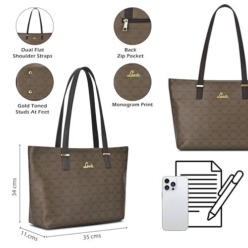 Image of Lavie Women's Mabel Solid Tote Handbag for Women | Tote Bag For Work | Ladies purse | Stylish Shoulder Bag | Gift For Ladies
