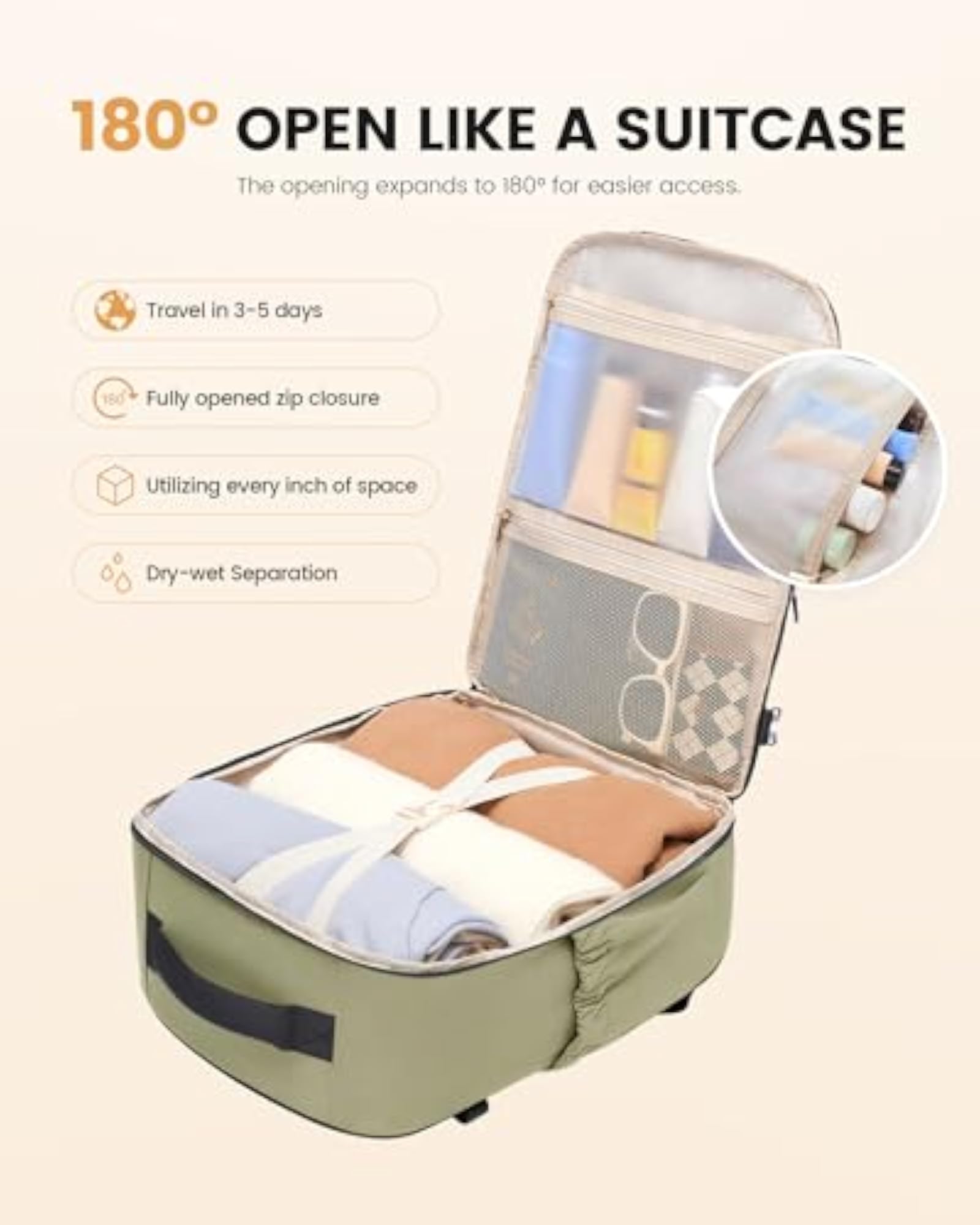 Travel Carry On Backpack, Lightweight and Versatile