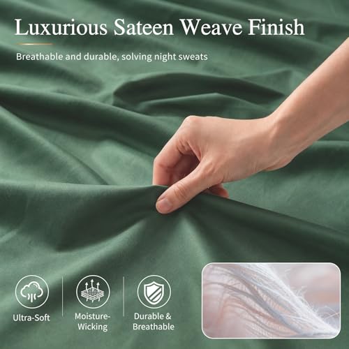 Image of MEISHANG 1000TC Egyptian Cotton Sheets King, 16 inch Deep Pocket | 1000TC Egyptian Cotton Sheets, Sateen Weave, Ultra Soft & Breathable, OEKO-TEX Certified