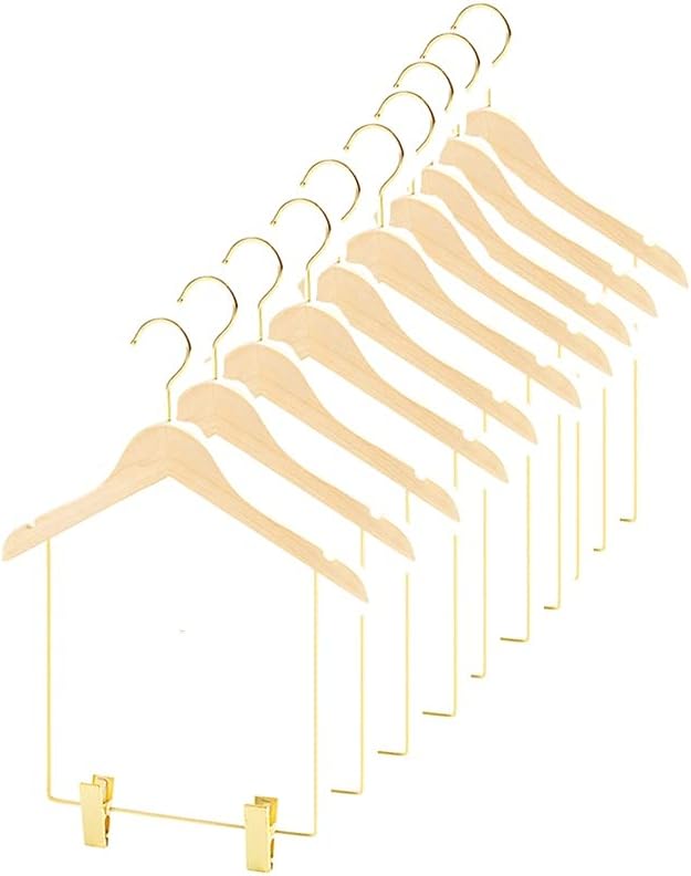 Hanger Clothes for Hanger Wooden Hangers Coat Hanger Durable Pants Clip Rack Hanger Suit for Baby Hanger Dorm Essentials Not Deformed (Quantity : 5) ()
