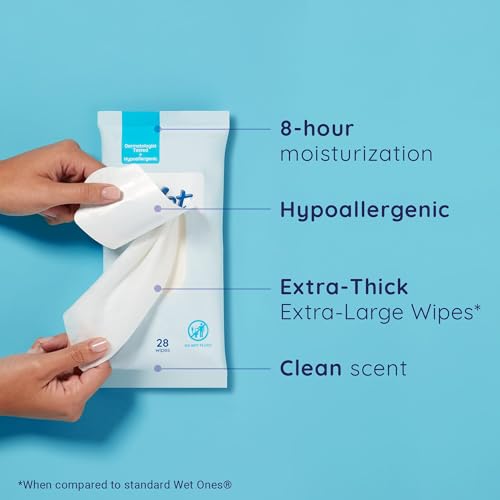 Image of Wet Ones Body Wipes, Clean Scent, 28 ct (6 Pack) | Travel pack, Face and body cleansing wipes, Large size, Removes sweat and body odor, Quick-dry, No rinse, Hypoallergenic