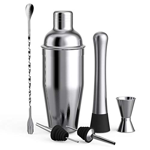 Kit de bartender 6 piezas coctelera acero inoxidable 550ml miniatura 1