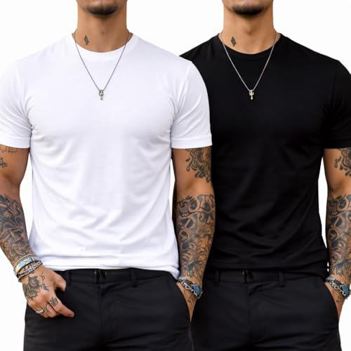 Image of T Shirt For Man | Men T-Shirts | Tshirt For Man Solid Cotton Blend Half Sleeve Regular Men Round Neck Tshirts | T-Shirts | Stylish | Gym Wear For Workout | T-Shirt | Crew Neck | Multi-Colored