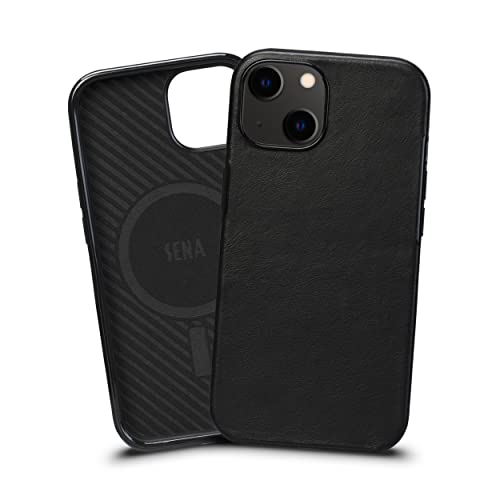 SENA iPhone 14 Case MagSafe Varano Case for iPhone 14 Premium Full-Grain Leather Apple MagSafe Compatible Fits 6.1 iPhone 14 with Drop Protection Reinforced Corners 2022 Release (SFD517US-50
