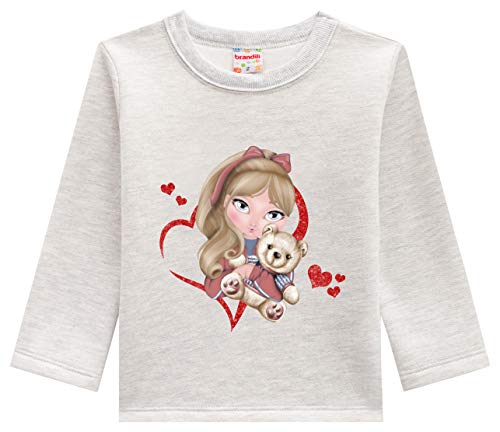 Conjunto Blusão e Calça, Brandili Club, Meninas, Mescla Pre Alvejado, 6