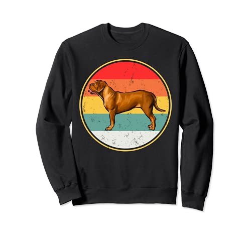 Vintage Retro Sunset Dogues de Bordeaux Dog Sweatshirt, Black