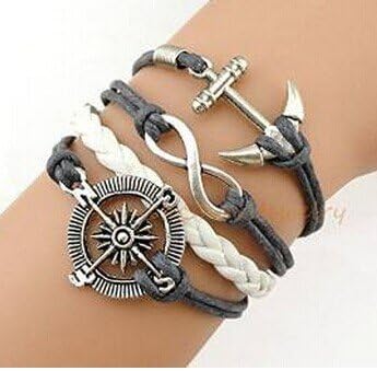 To Infinity and Beyond, Anchor Charm Bracelet, Compass, Infinity, Infinity Wish, Friends Forever, Graduation, Friendship, Bridesmaid Gift