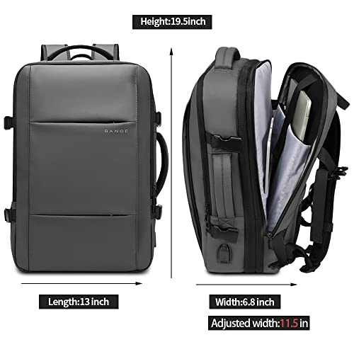 BANGE 45L Carry-on Backpack, Expandable Travel Backpacks for Airplanes,Convertible Weekend Backpack Briefcase for Traveling,Water Resistant College 17.3” Laptop Backpack for Men & Women - Image 7