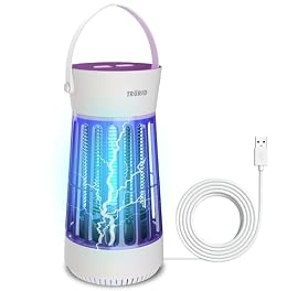 Fly Trap Indoor Bug Zapper, UV LED Mosquito Repellent Outdoor Patio, Portable Electric Zapper with Fan and Easy-Empty Tray, Ideal for Indoor Use