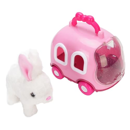 Peluche électronique de lapin avec cage et carotte, cadeau idéal pour enfants