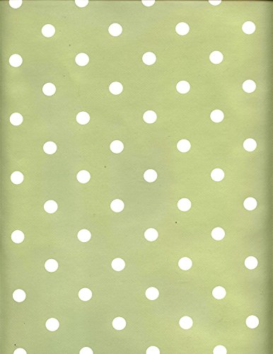 Karina Home Sage Green Dotty PVC Wipe Clean Tablecloth (140cm x 140cm), 55.1 x 55.1 inch (Square)