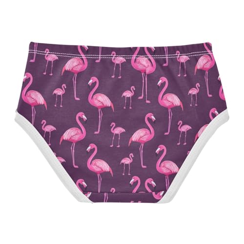 Joisal Cartoon Flamingos Dark Purple Girls Underwear Toddlers 2t Cotton Little Girl Panties Pattern Briefs Girls Undies2