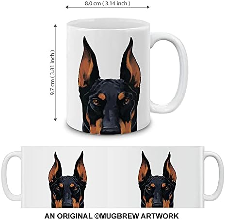 MUGBREW Black Rust Doberman Pinscher Dog Ceramic Coffee Mug Tea Cup, 11 OZ - 3