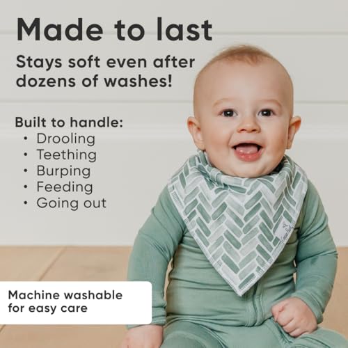 Copper Pearl 4 Pack Soft Cotton Baby Bibs for Drooling and Teething, Absorbent Drool Bibs for Baby Girl and Boy, Adjustable to Fit Newborns to Toddlers, Tons of Styles (Alta Set)