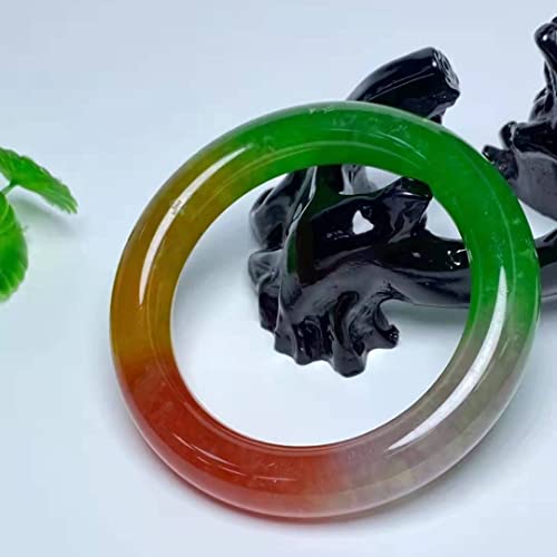 3 Colors Jadeite Bangle Emerald Jade Bracelet Decoration Hand Accessories Exquisite Jewelry Gift (Color : A, Size : 54-56Mm) #TOP1