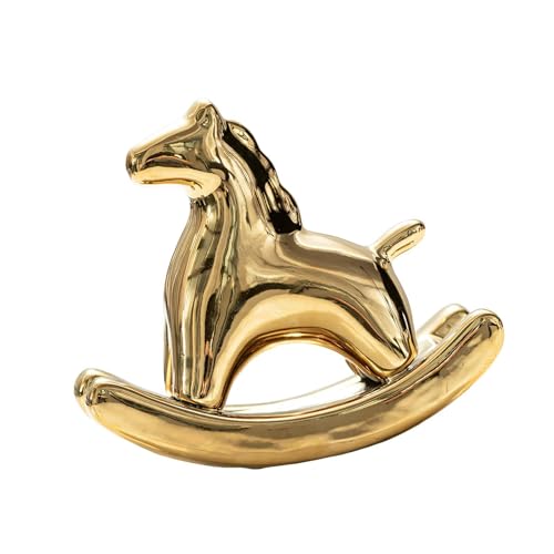 Statue de cheval à bascule pour décoration de bureau et étagère chic