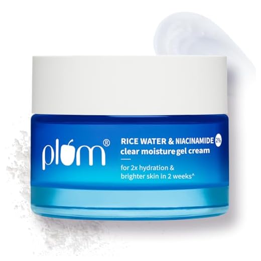 Plum 2% Niacinamide & Rice Water Super Light Gel Cream Moisturizer for Face | Oil-Free Hydration | Brightens, Fades Blemishes | Dermat-Tested | All Skin Types | Women & Men | 100% Vegan | 50 g