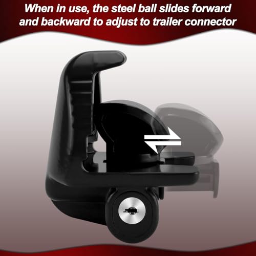 Cenipar Trailer Hitch Lock Universal Size Fit 1-7/8", 2", and 2-5/16" Couplers, Heavy Duty Steel, for Vehicles, Trailers, and RVs(Black) - Thumbnail 3