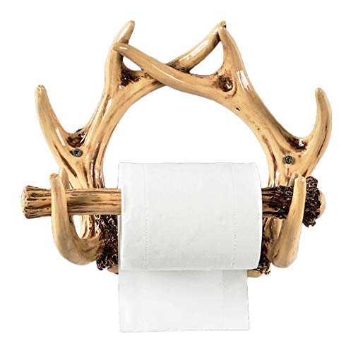 Preisvergleich Produktbild TentHome Kreativer Toilettenpapierhalter Klopapierhalter Geweih Rustikaler Klorollenhalter WC-Rollenpapier Badzimmer Papierrollenhalter Wandmontage Bad Küche Zubehör (Antik beige)