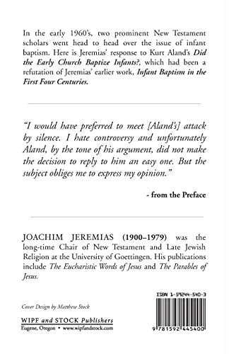 The Origins of Infant Baptism: A Further Study in Reply to Kurt Aland - Image 2