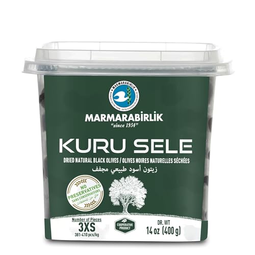 Marmarabirlik Turkish Black Olives, Dry Cured, Healthy Snack...