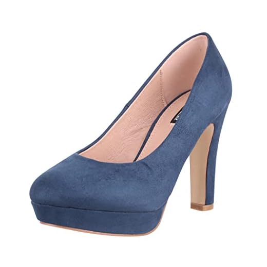 Elara Zapato de Tacón Alto Mujer Chunkyrayan E22360-Navy-40