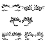 augen tattoo nacken 【Modestil】 Der Gesichtstattoo-Aufkleber wurde mit Spitzenmuster entworfen, der schwarze Stil ist klassisch und charmant und verleiht Ihnen auf der Party einen mysteriösen Sinn.