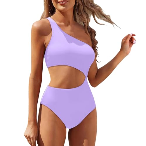 Traje de baño para mujer con un hombro, corte de hombro, asimétrico, traje de baño para el abdomen, ropa de playa, bikini de verano, traje de baño sexy, #004, S