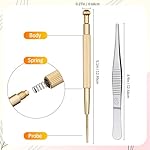 Honoson 1 Set 1200 Pcs Acupressure Ear Beads Ear Counts Acupuncture Acupressure Tools Disposable with Acupuncture Point Chart Probe and Tweezers - Image 2