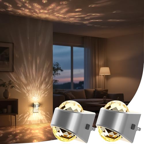 Image of Briignite Night Light, Sliver Night Lights Plug into Wall 2 Pack, LED Projector Night Light, Soft White for Bedroom, Dimmable Brightness Dusk to Dawn Nightlight for Bathroom, Gaming Room, Home Decor