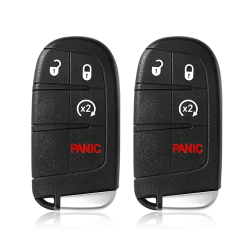 2 Keylessbest Replacement for Jeep Renegade Key Fob Remote Control 2015 2016 2017 2018 2019 2020 2021 4 Buttons 433MHz M3N-40821302,Black
