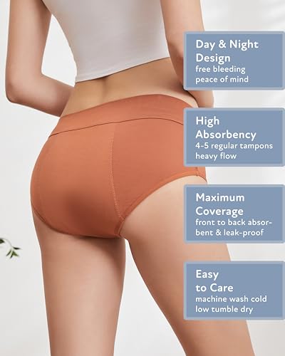 Image of Goat Union Midi Period Underwear for Women Teens, Menstrual Period Panty, Organic Cotton Lining, Full Coverage & Heavy Flow