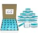 (Quantity: 100 Pieces) Beauticom 5G/5ML Round Clear Jars with TEAL Sky Blue Lids for Scrubs, Oils, Toner, Salves, Creams, Lotions, Makeup Samples, Lip Balms - BPA Free